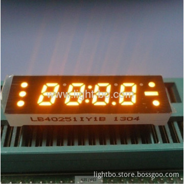 Common Anode Super Bright Amber 0.25 Inch 4 Digit 7 Segment Led Clock Display 